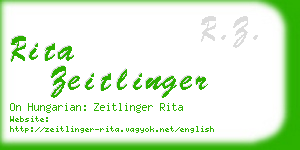 rita zeitlinger business card